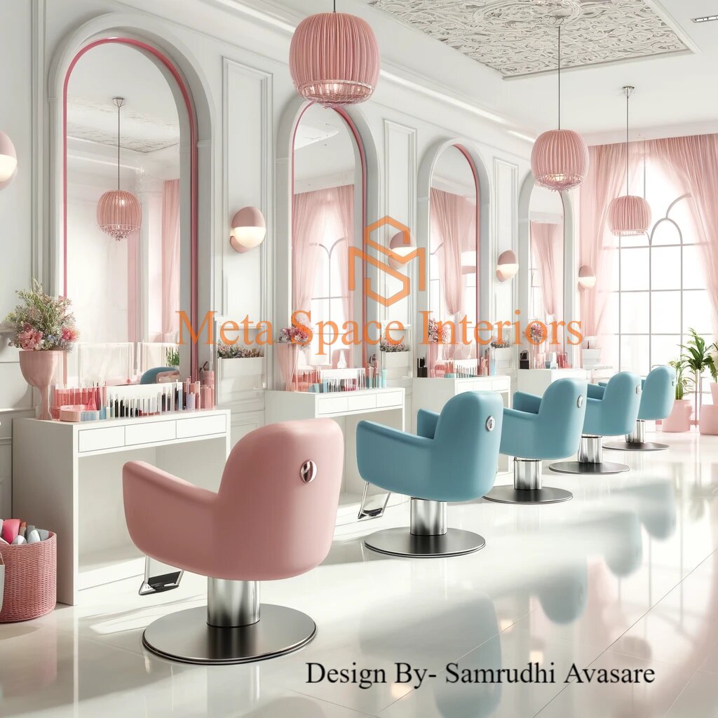 Salon Interior Design,Modern Salon Decor,modern pastel salon design